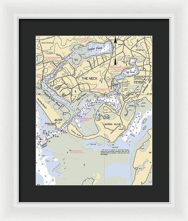 The Neck-massachusetts Nautical Chart - Framed Print