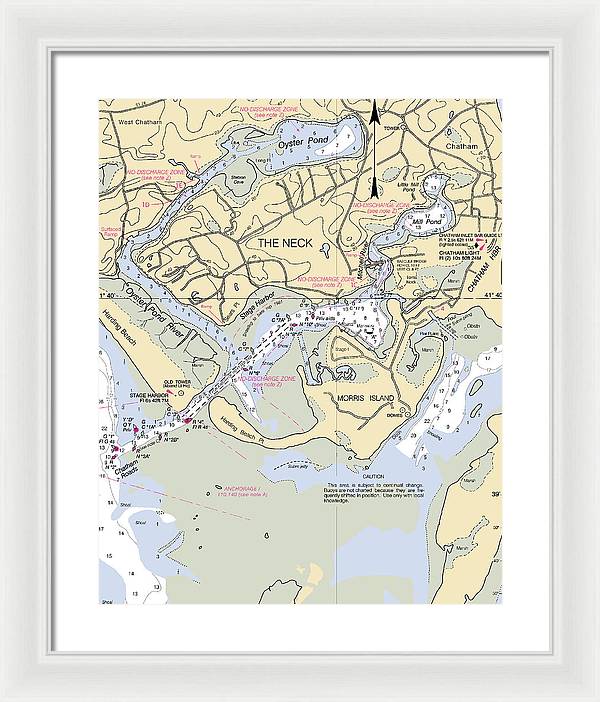 The Neck-massachusetts Nautical Chart - Framed Print