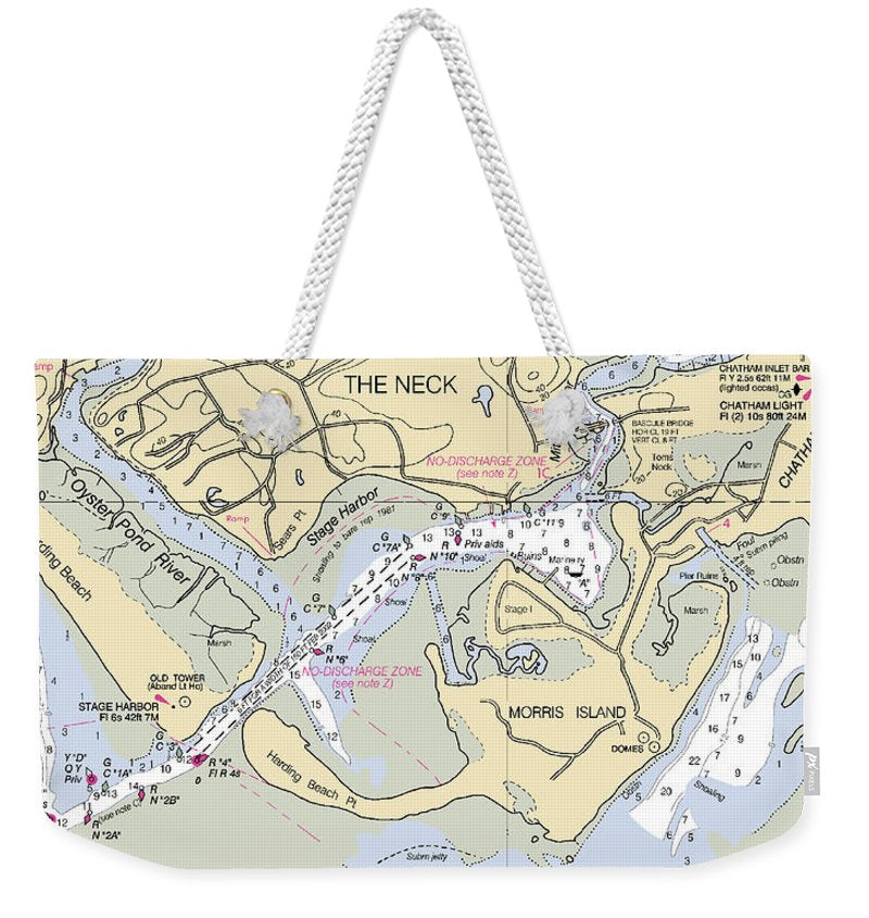 The Neck-massachusetts Nautical Chart - Weekender Tote Bag