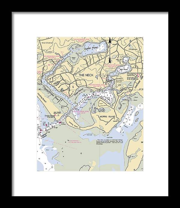 The Neck-massachusetts Nautical Chart - Framed Print