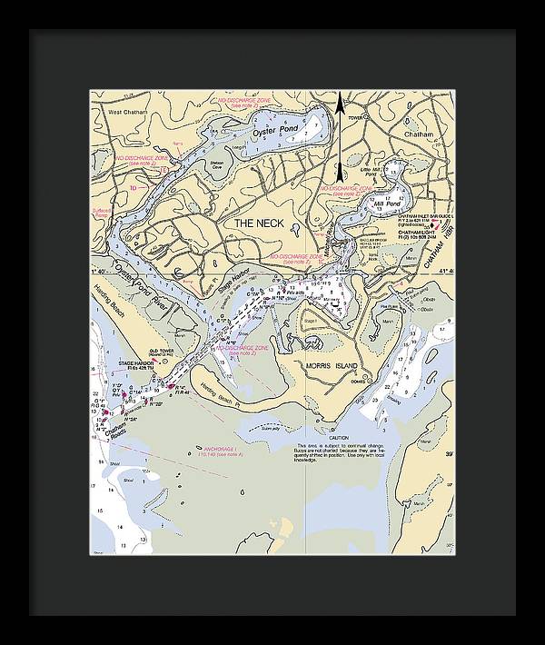 The Neck-massachusetts Nautical Chart - Framed Print