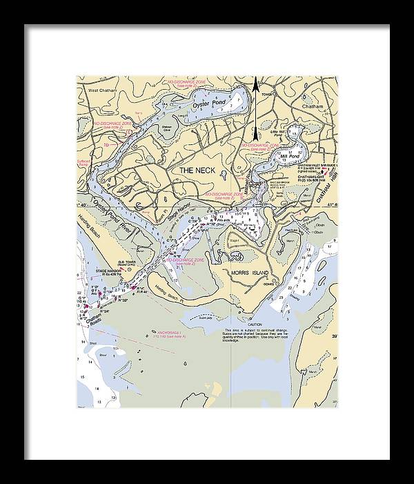 The Neck-massachusetts Nautical Chart - Framed Print