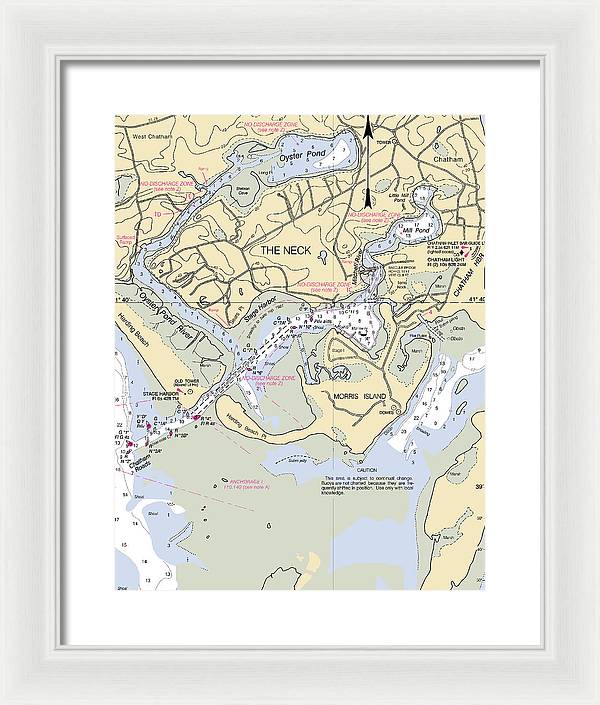 The Neck-massachusetts Nautical Chart - Framed Print