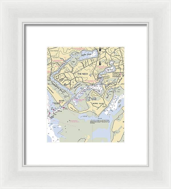 The Neck-massachusetts Nautical Chart - Framed Print