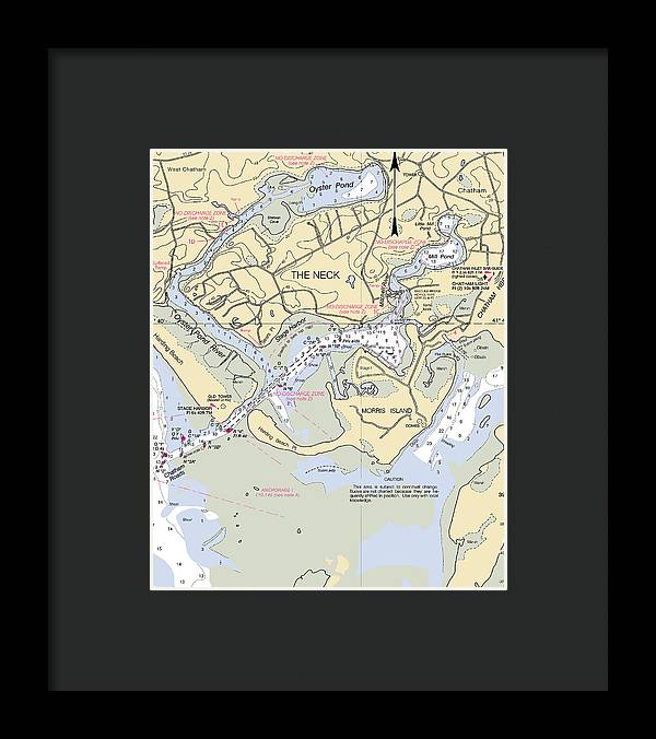 The Neck-massachusetts Nautical Chart - Framed Print