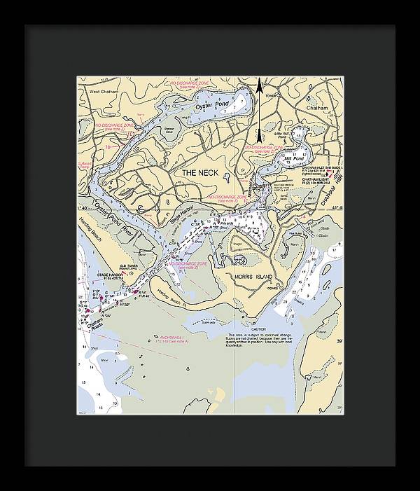 The Neck-massachusetts Nautical Chart - Framed Print