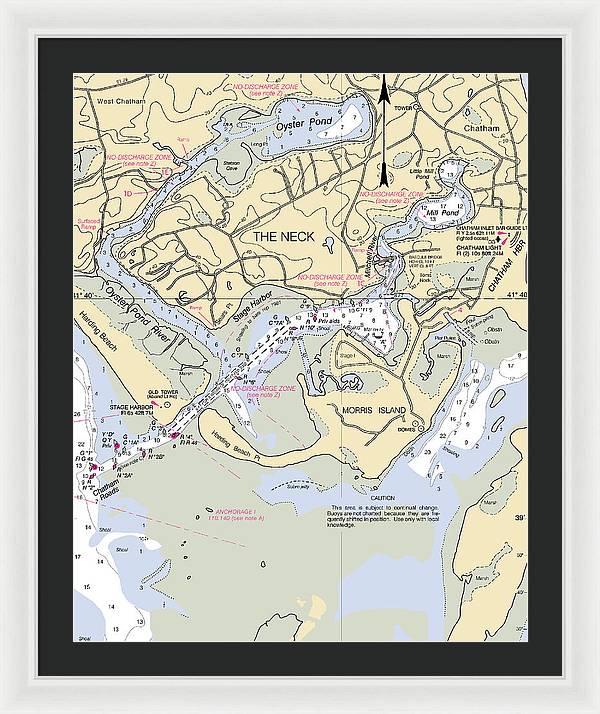 The Neck-massachusetts Nautical Chart - Framed Print