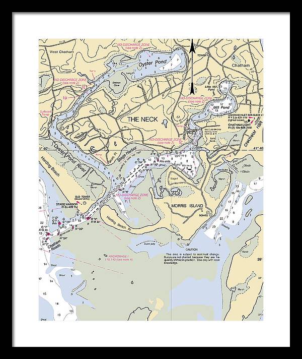 The Neck-massachusetts Nautical Chart - Framed Print