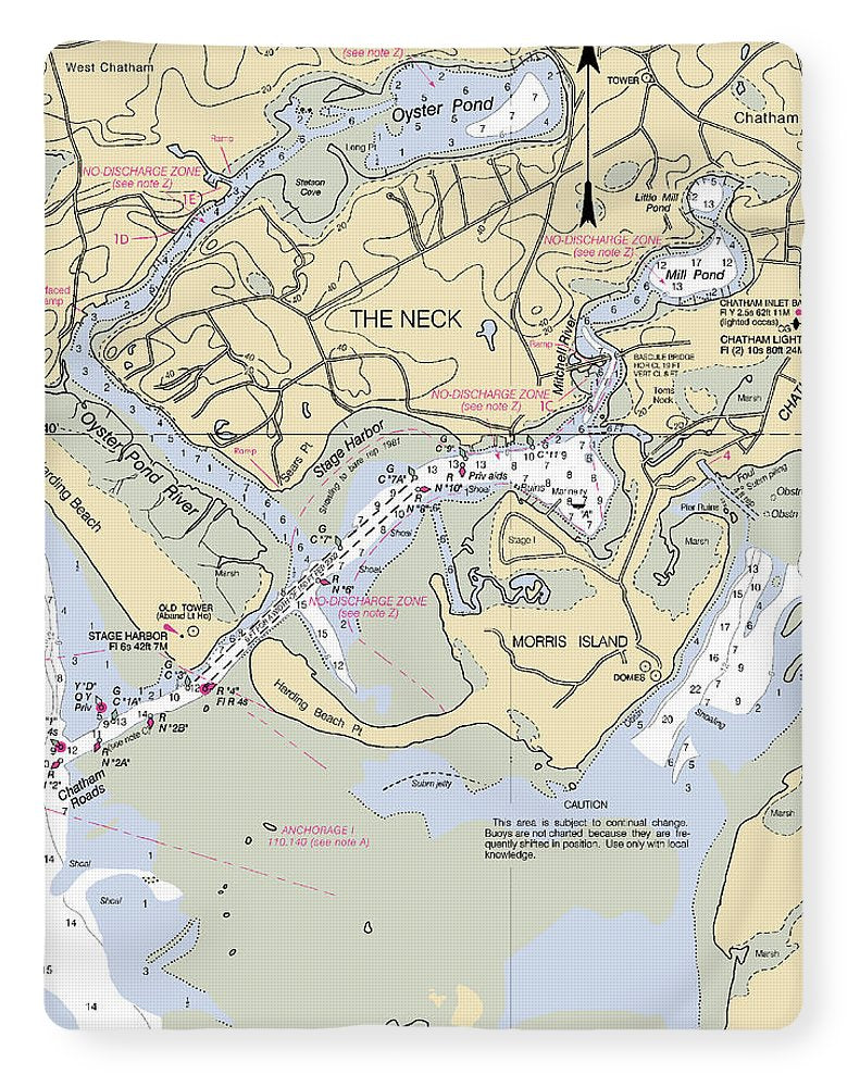 The Neck-massachusetts Nautical Chart - Blanket