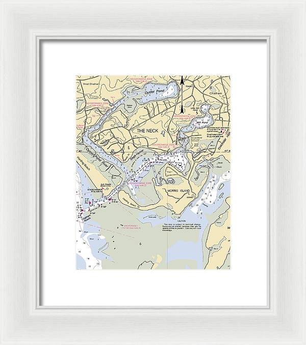 The Neck-massachusetts Nautical Chart - Framed Print