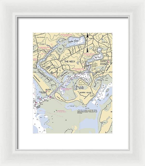 The Neck-massachusetts Nautical Chart - Framed Print