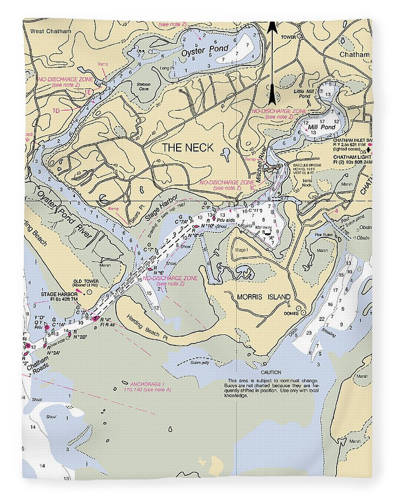 The Neck-massachusetts Nautical Chart - Blanket