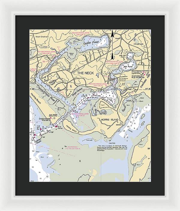 The Neck-massachusetts Nautical Chart - Framed Print