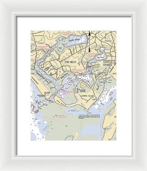 The Neck-massachusetts Nautical Chart - Framed Print