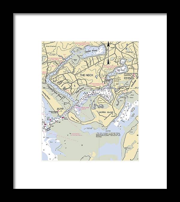 The Neck-massachusetts Nautical Chart - Framed Print