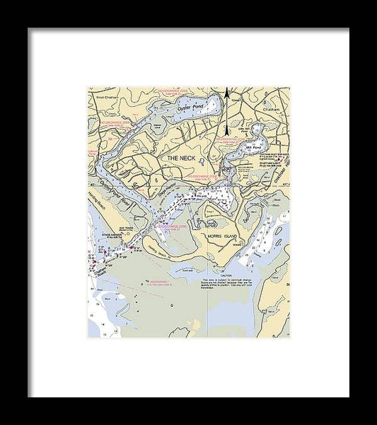 The Neck-massachusetts Nautical Chart - Framed Print