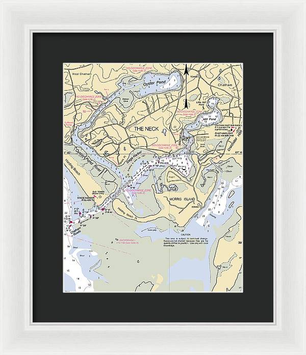 The Neck-massachusetts Nautical Chart - Framed Print