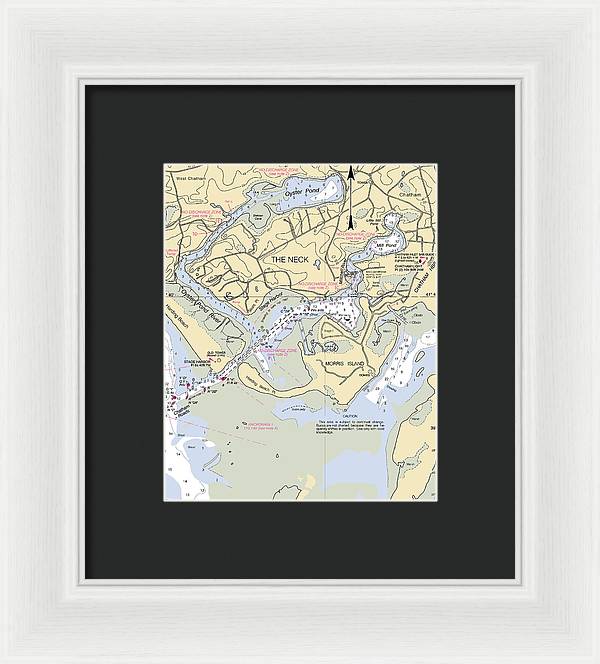 The Neck-massachusetts Nautical Chart - Framed Print