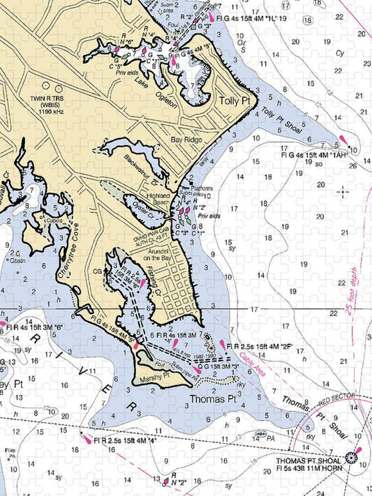Thomas Point Maryland Nautical Chart Puzzle