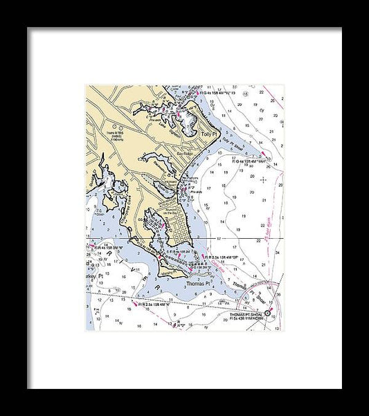 A beuatiful Framed Print of the Thomas Point-Maryland Nautical Chart by SeaKoast