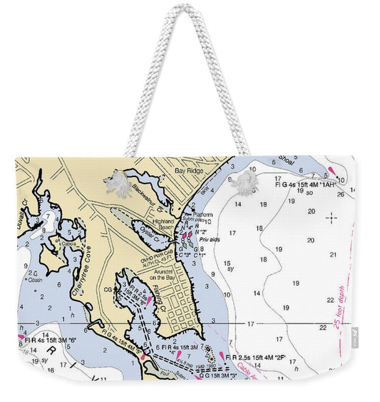 Thomas Point-maryland Nautical Chart - Weekender Tote Bag