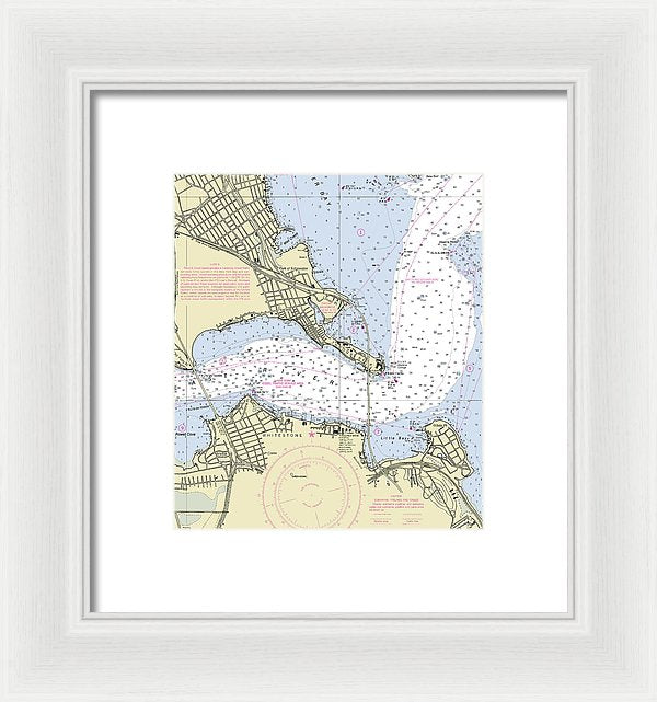 Throgs Neck New York Nautical Chart - Framed Print