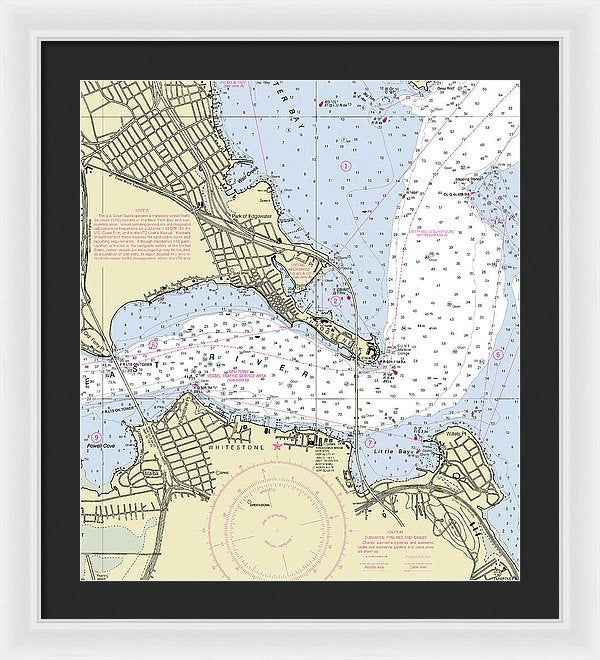 Throgs Neck New York Nautical Chart - Framed Print