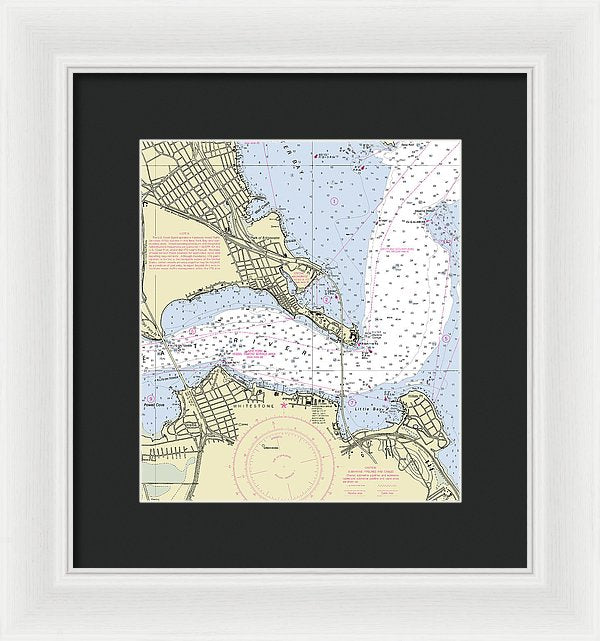 Throgs Neck New York Nautical Chart - Framed Print