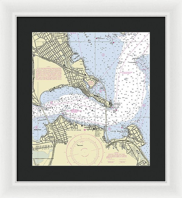 Throgs Neck New York Nautical Chart - Framed Print