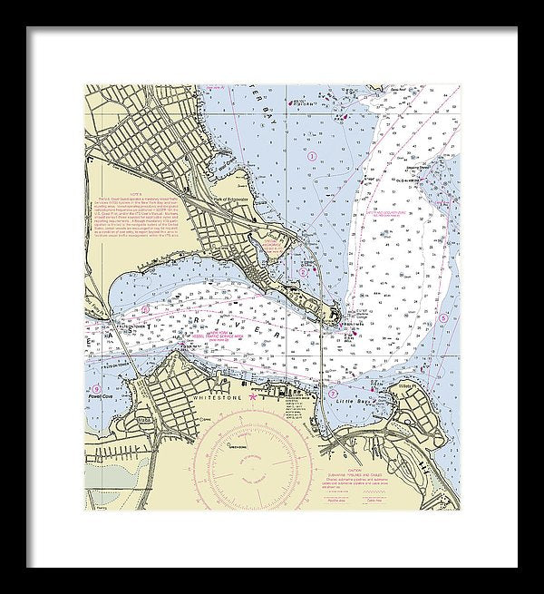 Throgs Neck New York Nautical Chart - Framed Print