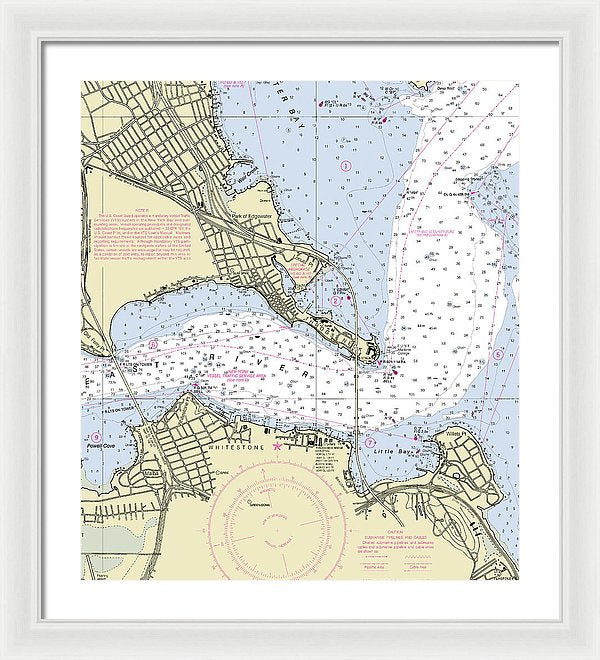 Throgs Neck New York Nautical Chart - Framed Print