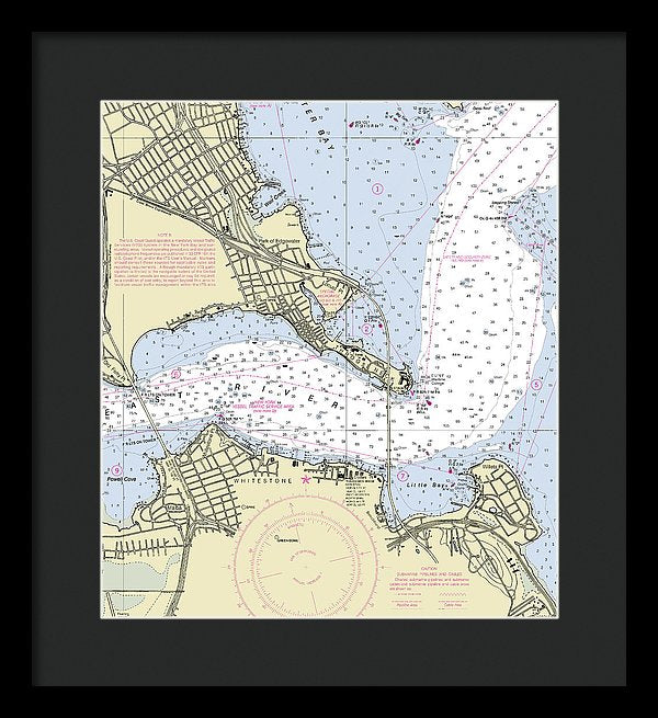 Throgs Neck New York Nautical Chart - Framed Print