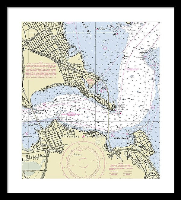 Throgs Neck New York Nautical Chart - Framed Print