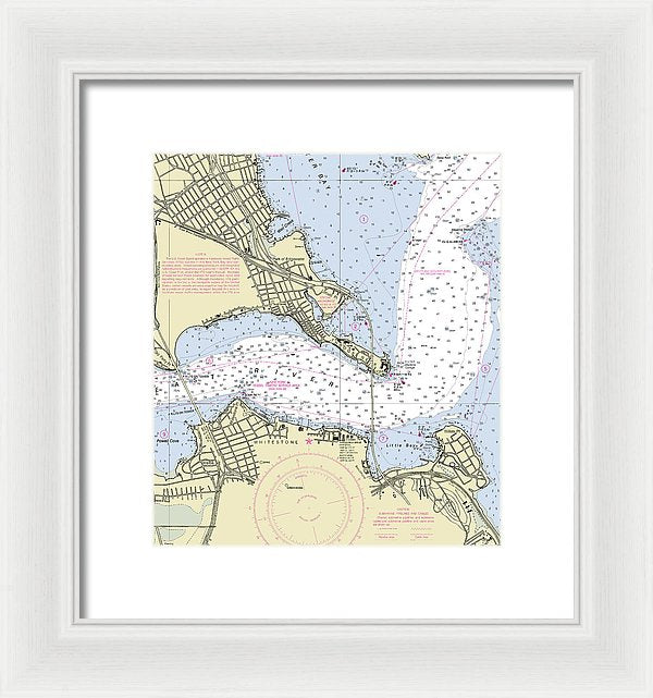 Throgs Neck New York Nautical Chart - Framed Print