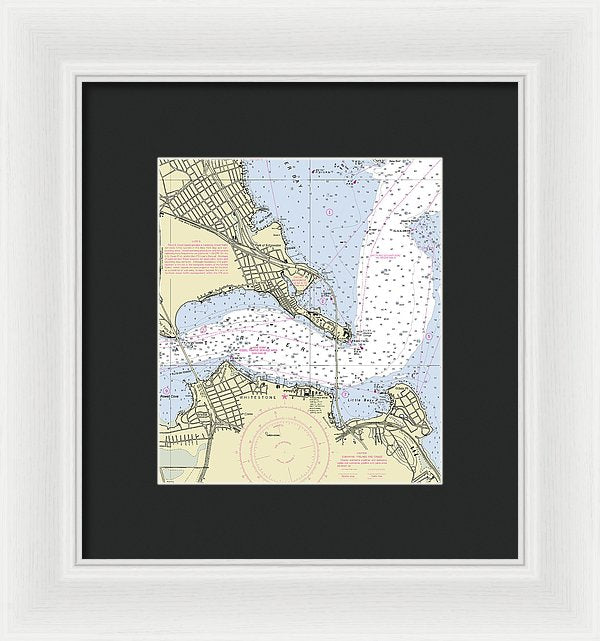 Throgs Neck New York Nautical Chart - Framed Print