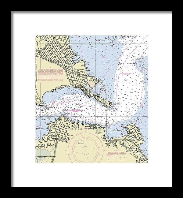 Throgs Neck New York Nautical Chart - Framed Print