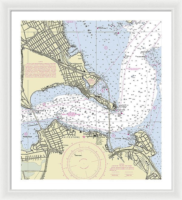 Throgs Neck New York Nautical Chart - Framed Print