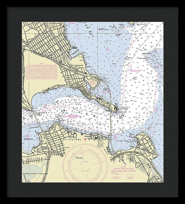 Throgs Neck New York Nautical Chart - Framed Print