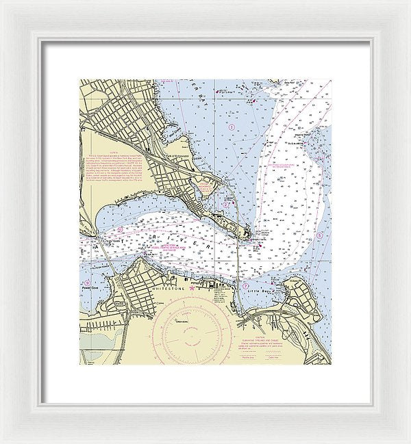 Throgs Neck New York Nautical Chart - Framed Print