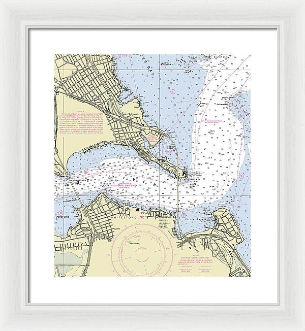 Throgs Neck New York Nautical Chart - Framed Print