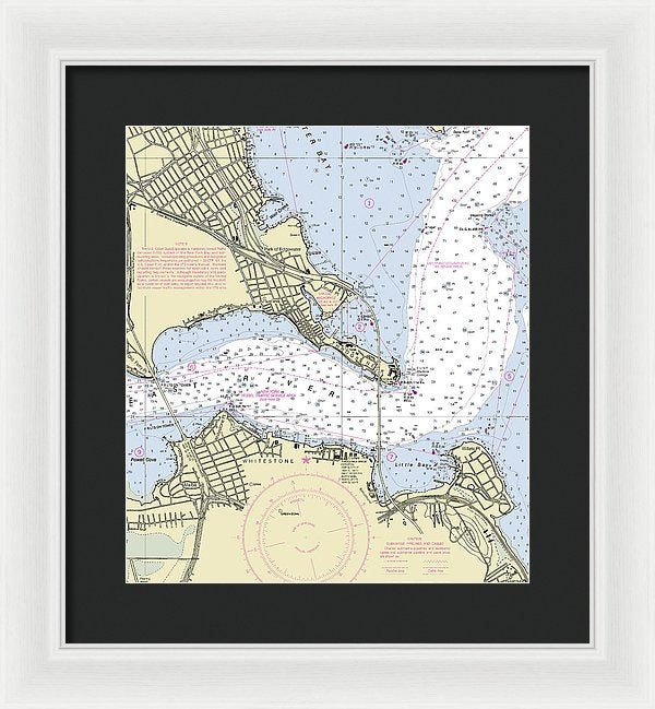 Throgs Neck New York Nautical Chart - Framed Print