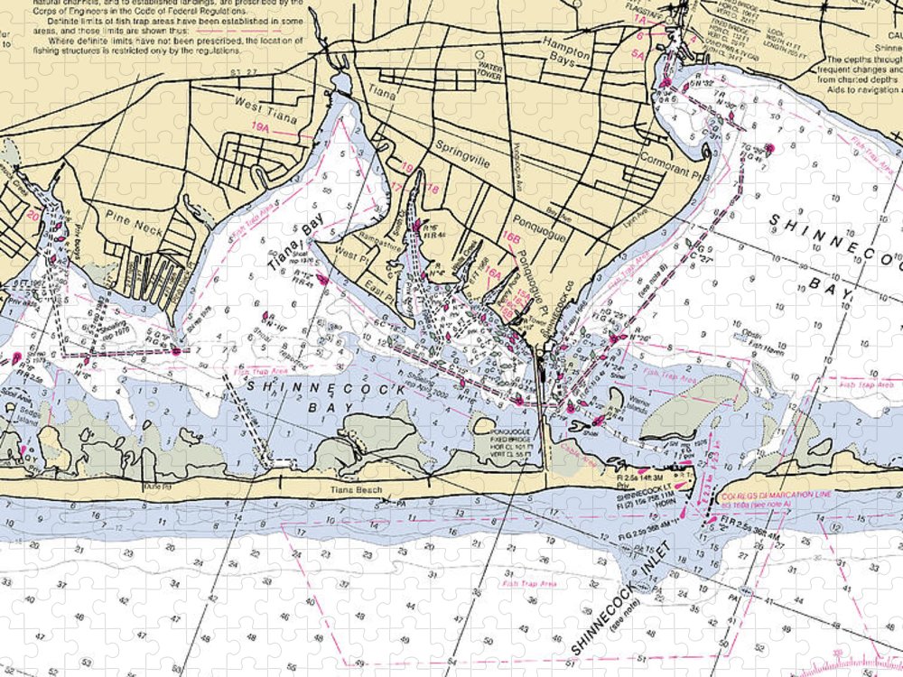 Tiana Bay New York Nautical Chart Puzzle