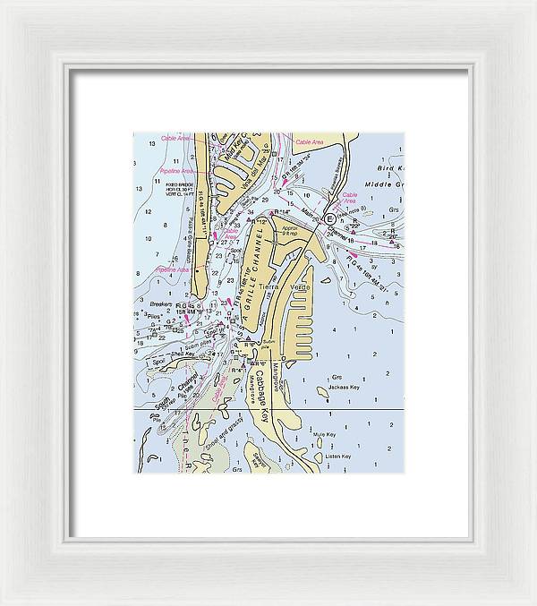 Tierra Verde Florida Nautical Chart - Framed Print