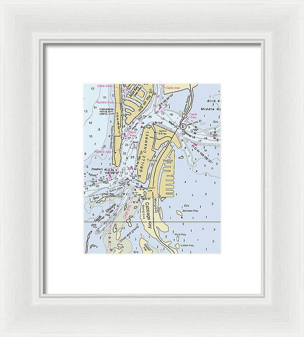 Tierra Verde Florida Nautical Chart - Framed Print