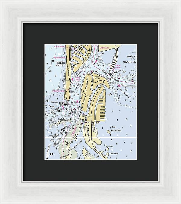 Tierra Verde Florida Nautical Chart - Framed Print