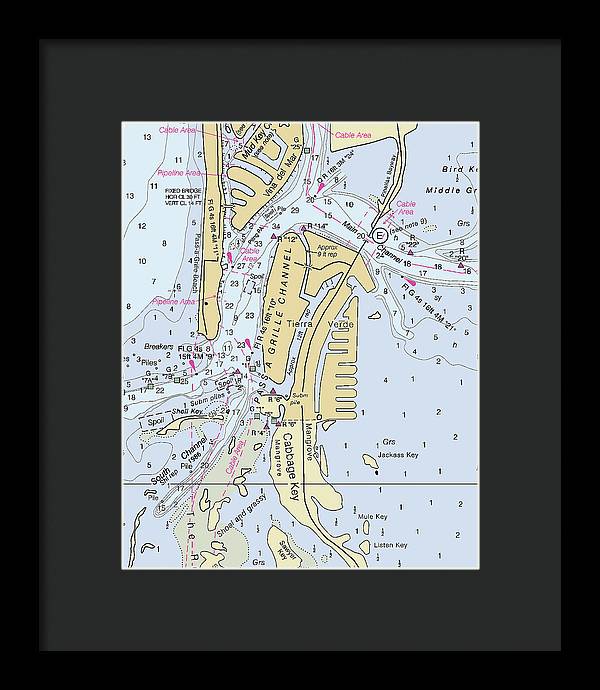 Tierra Verde Florida Nautical Chart - Framed Print