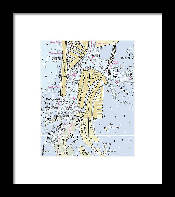 Tierra Verde Florida Nautical Chart - Framed Print