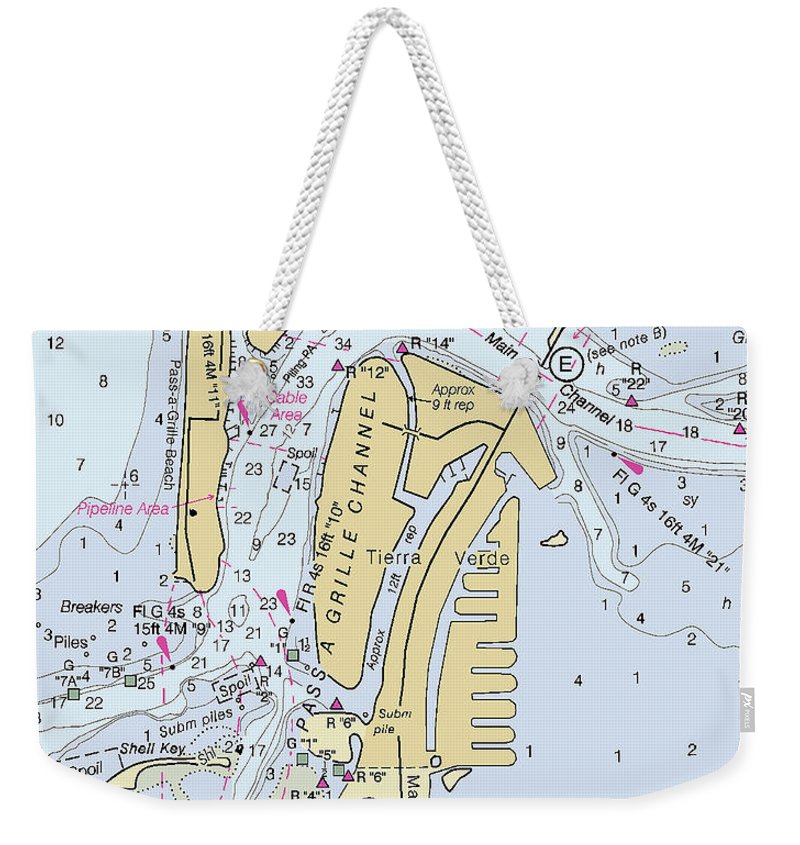 Tierra Verde Florida Nautical Chart - Weekender Tote Bag