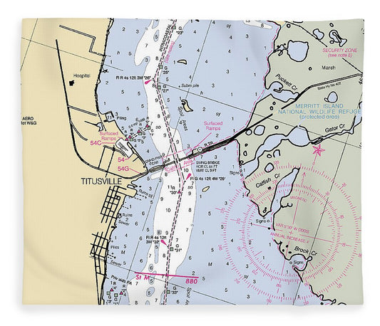 Titusville  Florida Nautical Chart _V6 Blanket