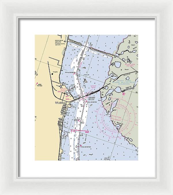 Titusville -florida Nautical Chart _v6 - Framed Print